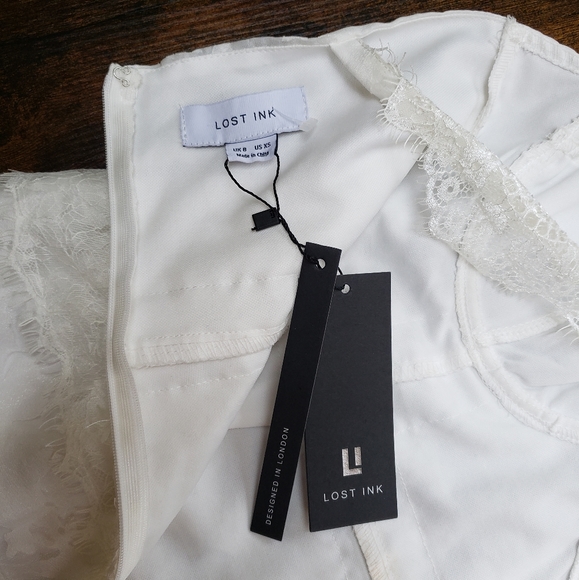 US XS Nordstrom lace overlay balconette midi hoco, wedding bustier - Picture 8 of 14